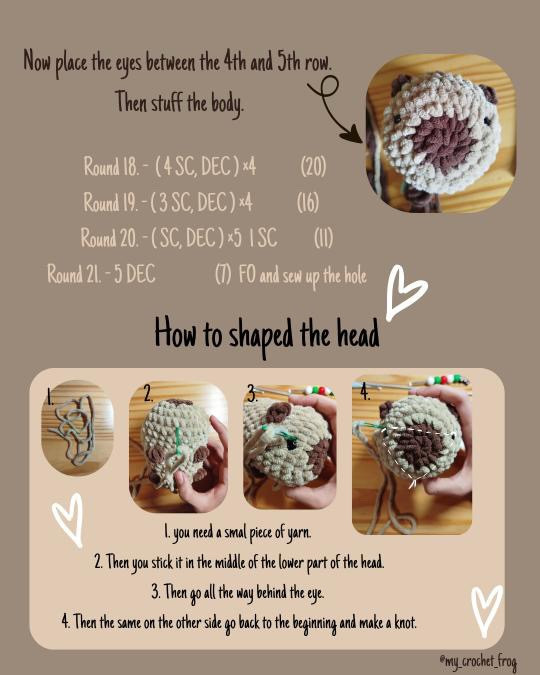 Free Crochet Capybara Amigurumi Pattern by My Crochet Frog - No Sew Chenille Yarn Tutorial