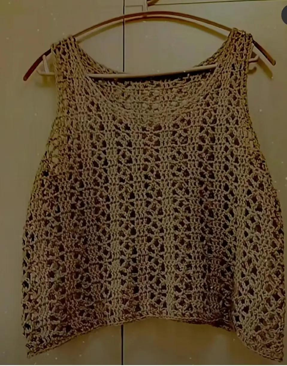 Free Crochet Chart for Beautiful Lace Shell Stitch Sleeveless Top Pattern