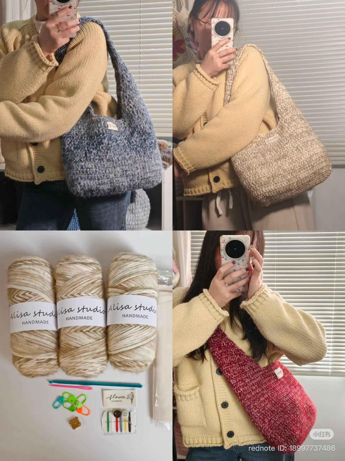 Free Crochet Chart for Chunky Hobo Bag with Variegated Yarn