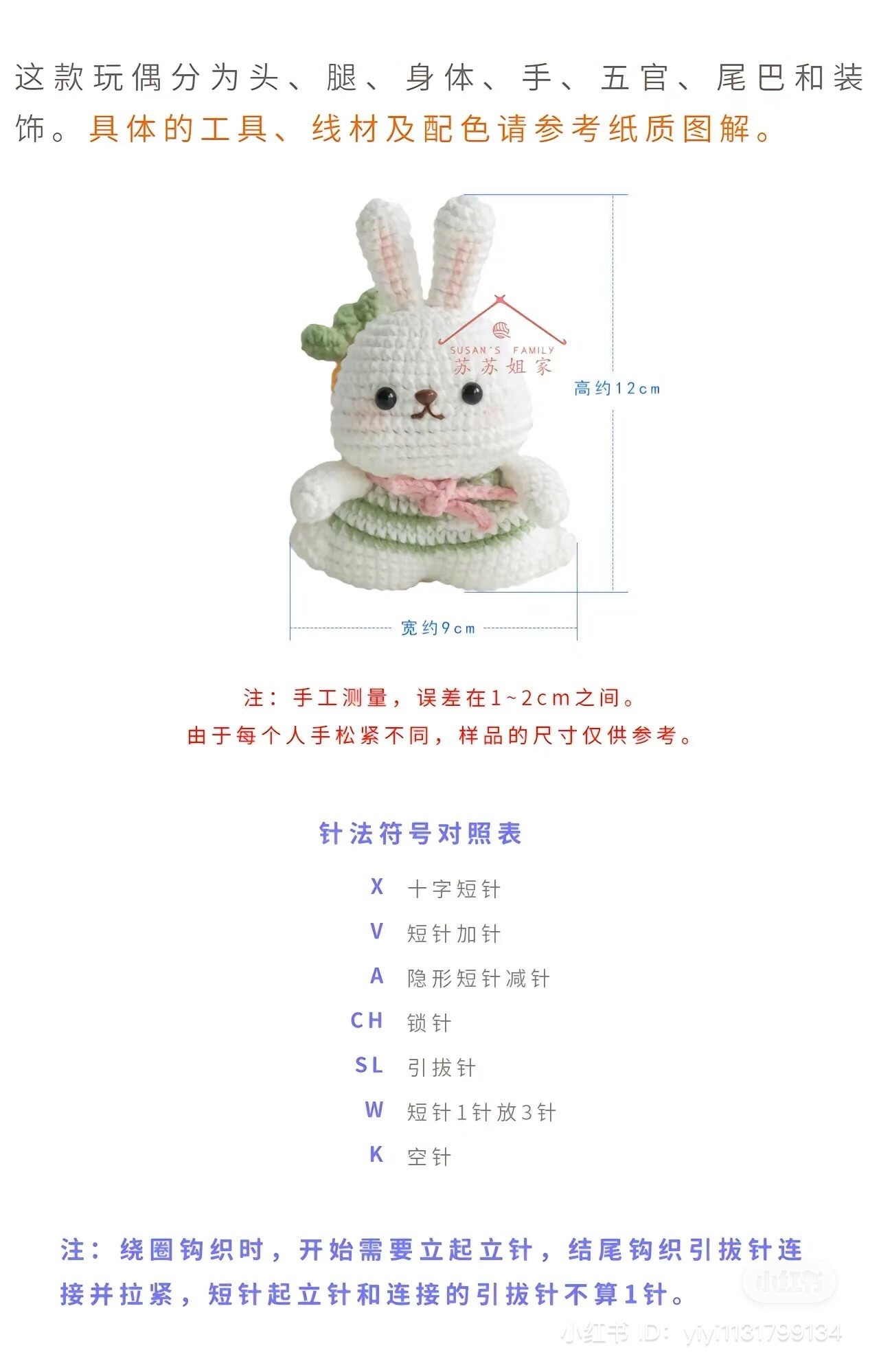 Free Crochet Chart for Cute Pig Amigurumi Doll with Noodle Outfit and Cabbage Accessories