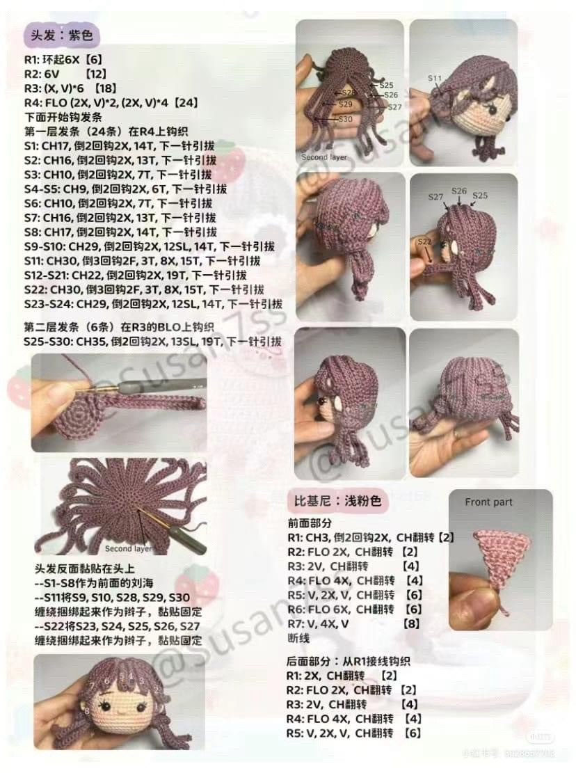 Free Crochet Chart: Nelly Summer Doll with Rainbow Dress