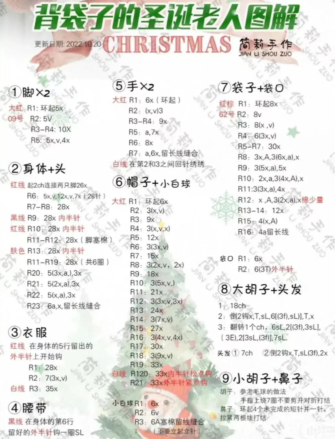 Free Crochet Chart: Santa Claus with Sack