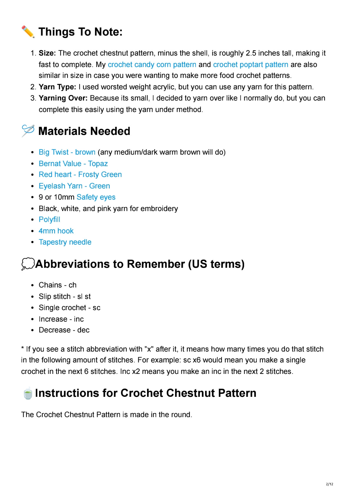 Free Crochet Chestnut Pattern: Cute Brown Amigurumi with Green Shell