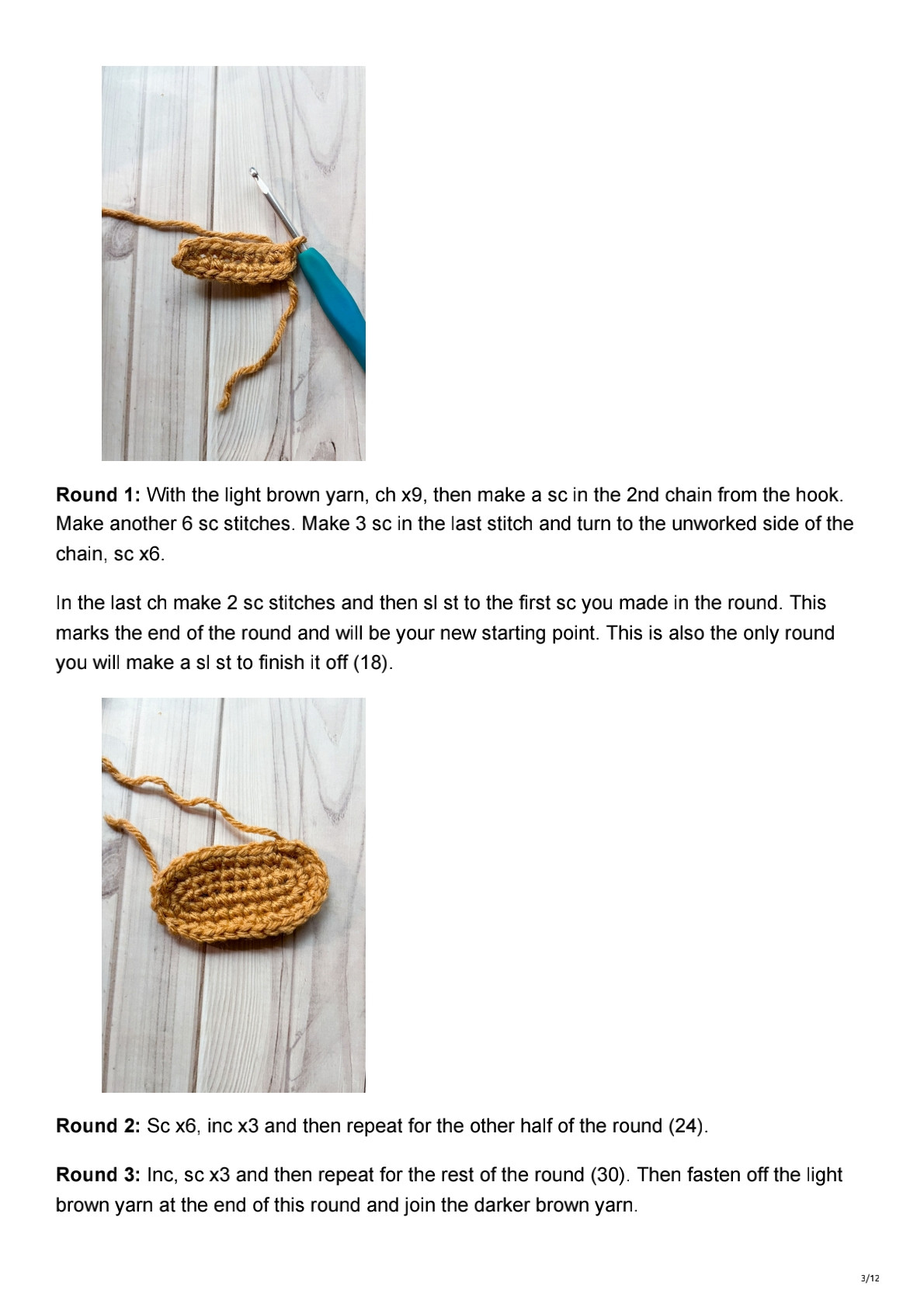 Free Crochet Chestnut Pattern: Cute Brown Amigurumi with Green Shell