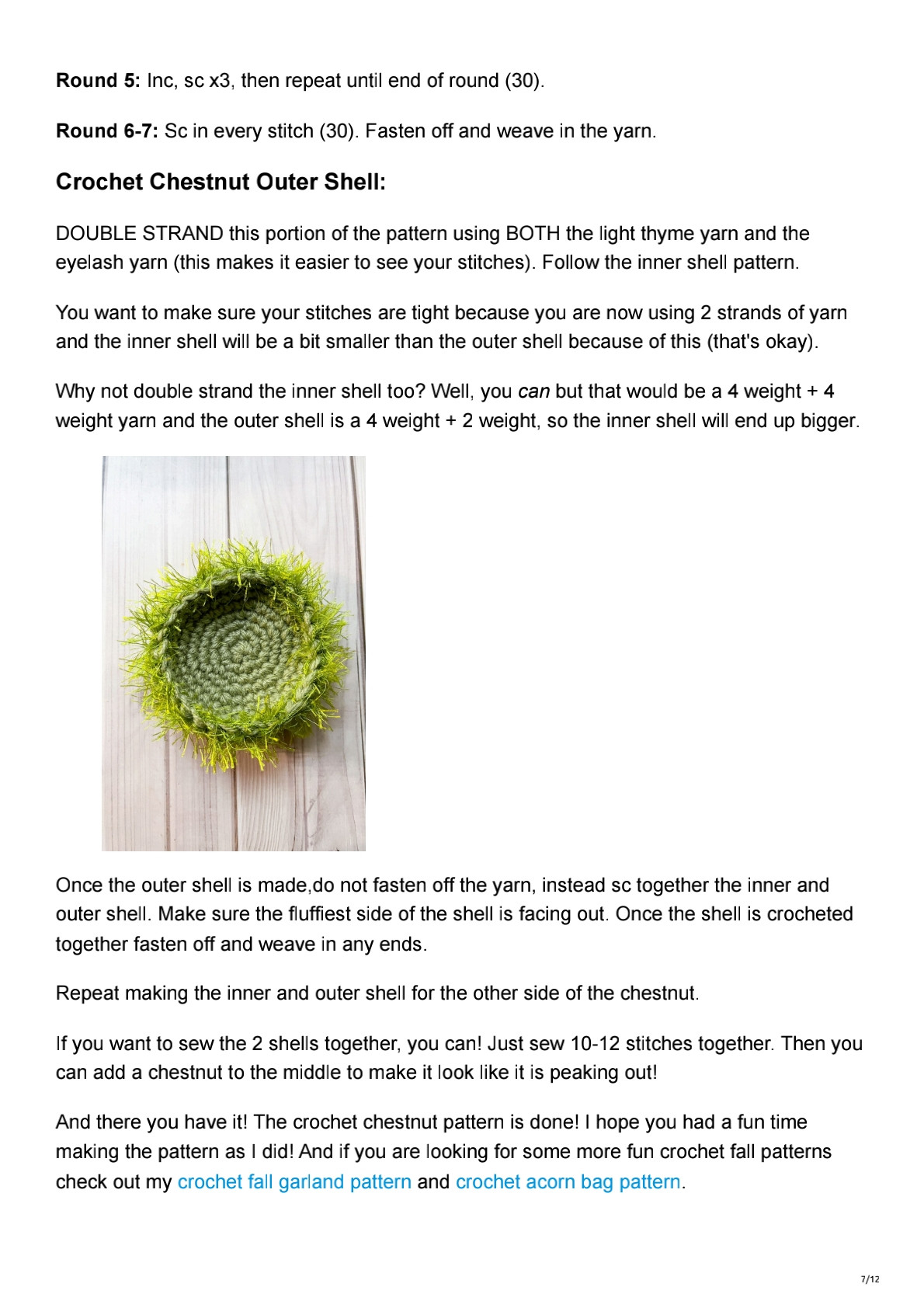 Free Crochet Chestnut Pattern: Cute Brown Amigurumi with Green Shell