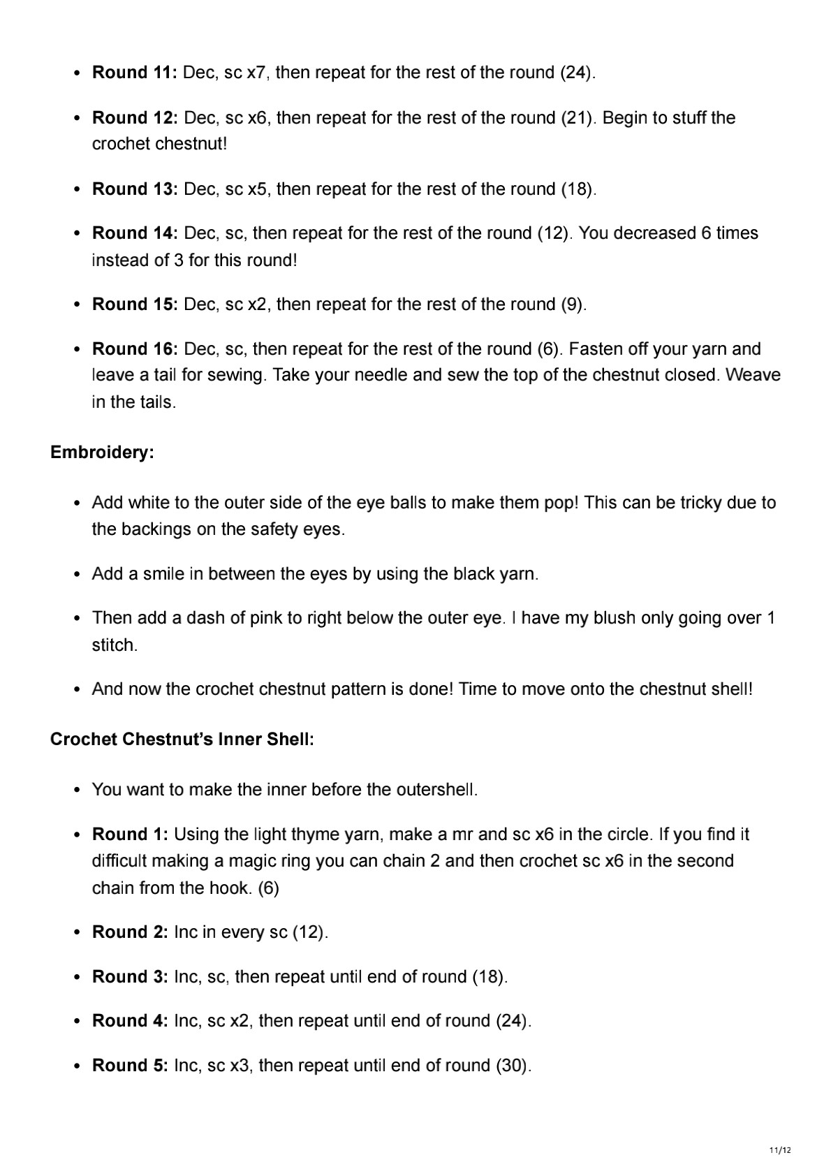 Free Crochet Chestnut Pattern: Cute Brown Amigurumi with Green Shell