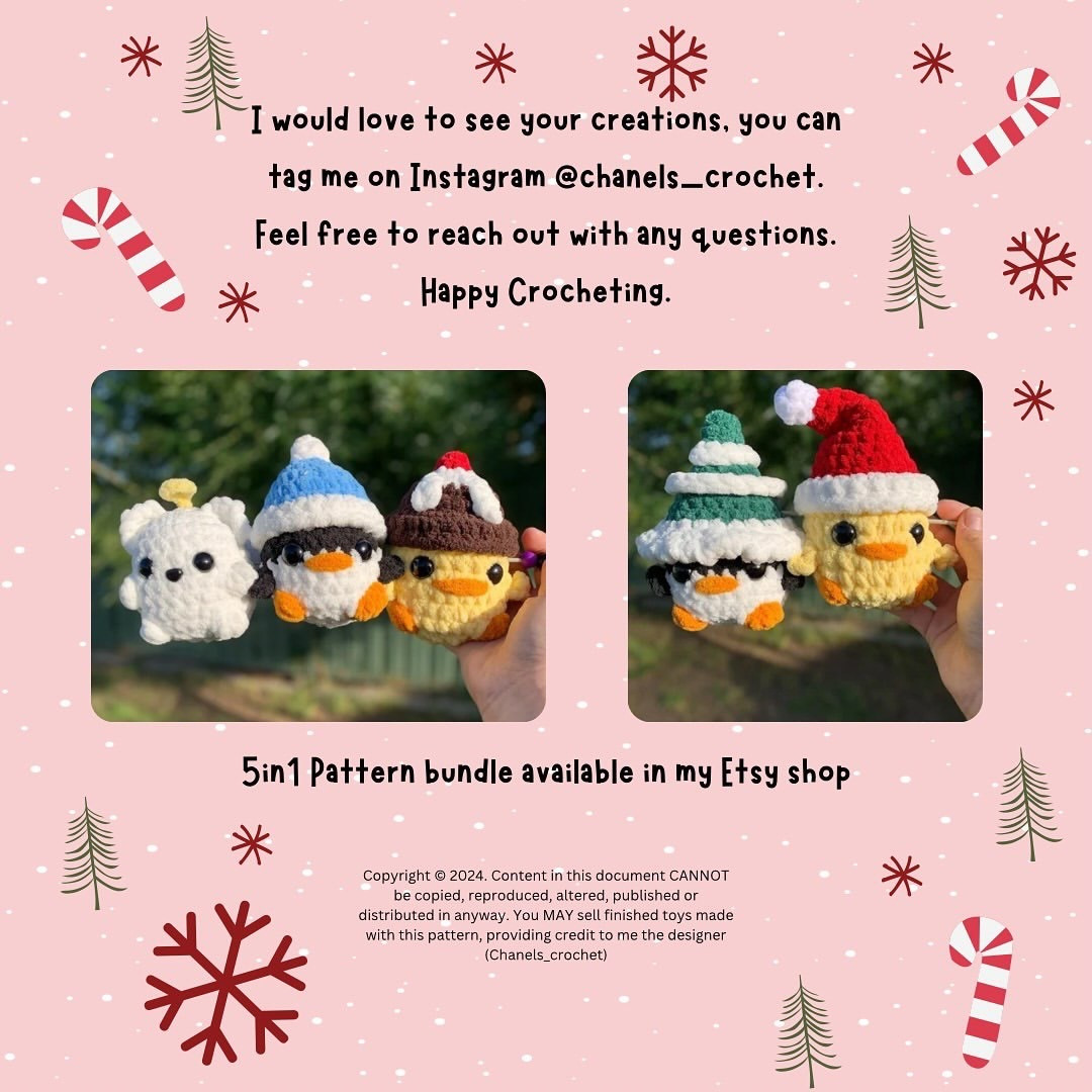 Free Crochet Christmas Penguin Pattern: Beginner Friendly Amigurumi Doll with Hat and Beak