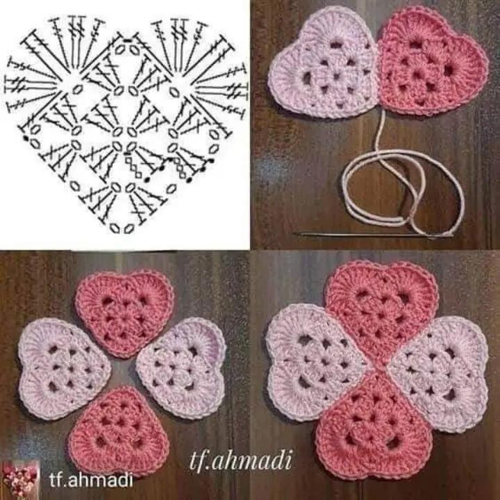 Free Crochet Heart Pattern Charts: Coasters and Motifs with Symbols