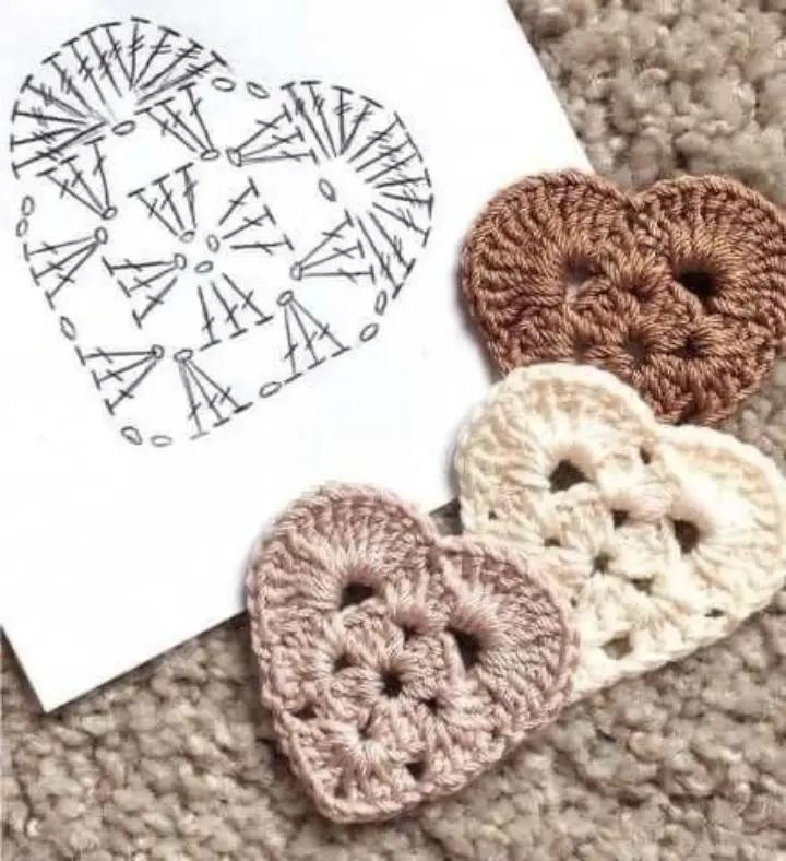 Free Crochet Heart Pattern Charts: Coasters and Motifs with Symbols