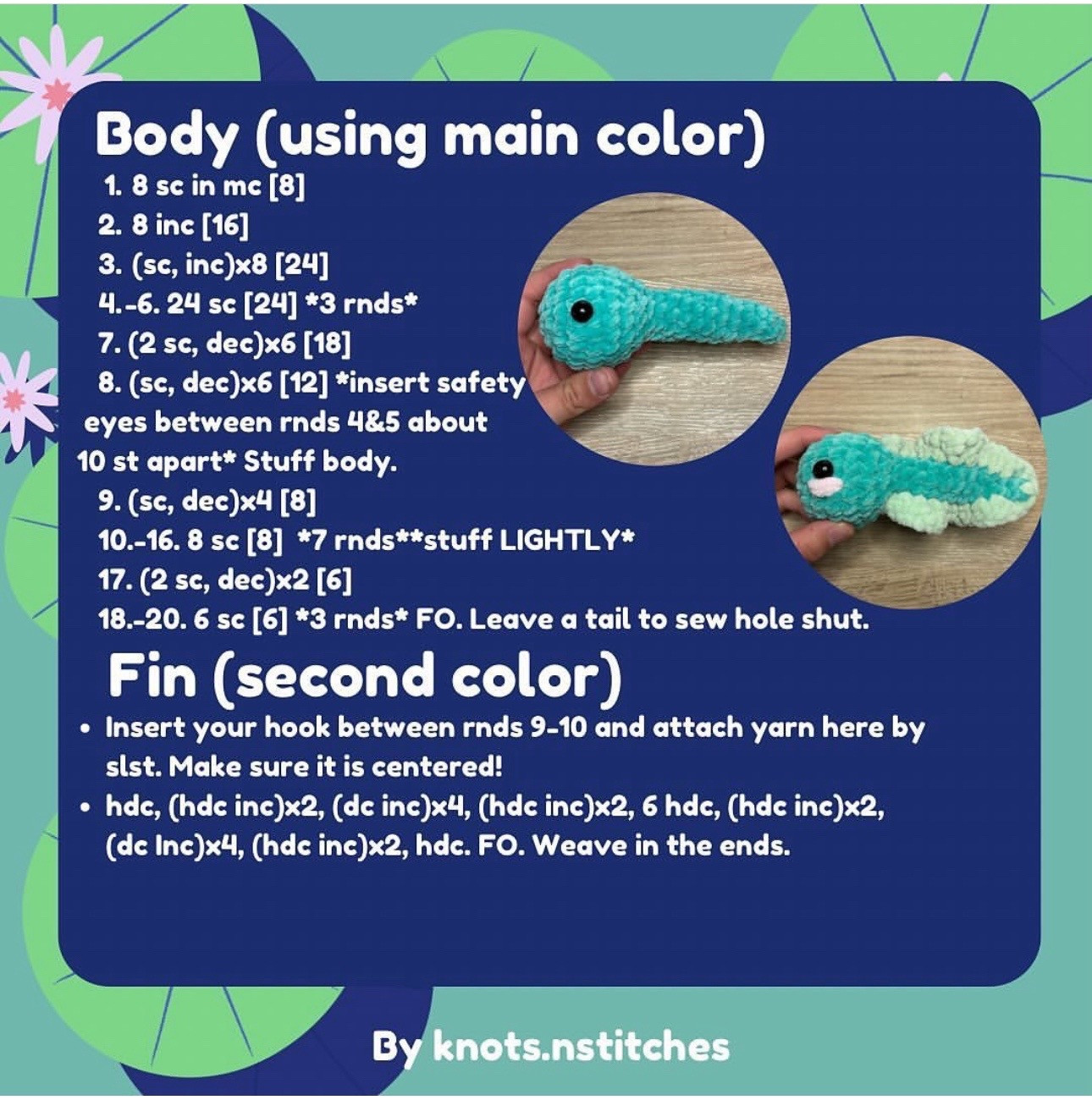 Free Crochet Lil' Tadpole Amigurumi Pattern Tutorial