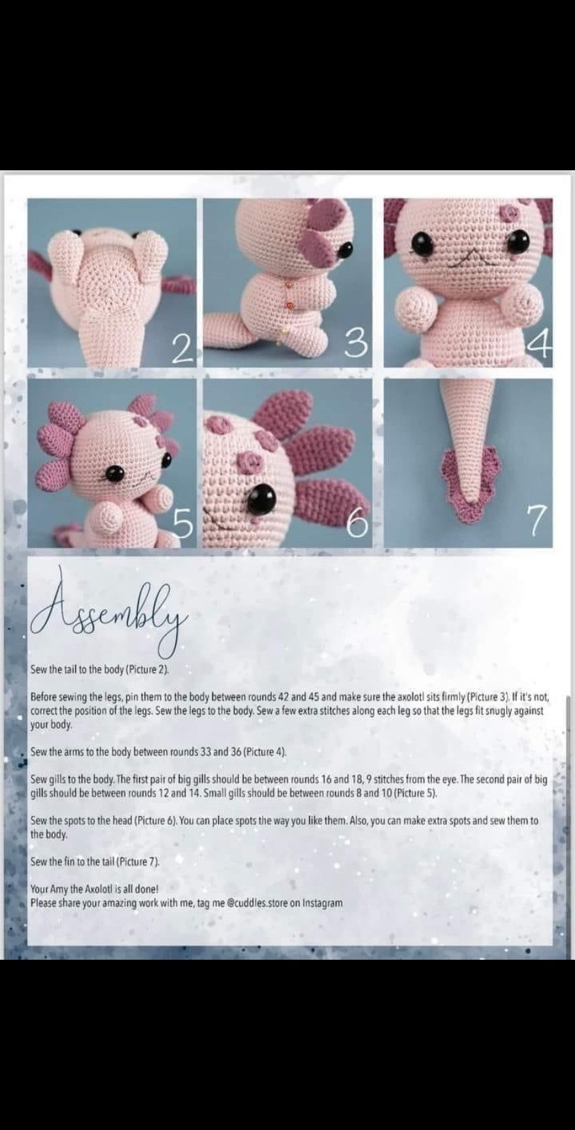 Free Crochet Pattern Amy the Axolotl Doll