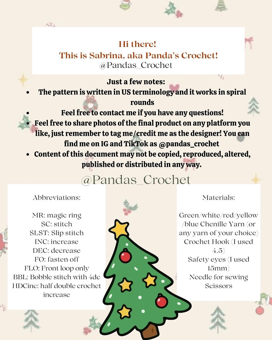 Free Crochet Pattern: Baby Grinch Amigurumi Doll with Christmas Lights and Chenille Yarn