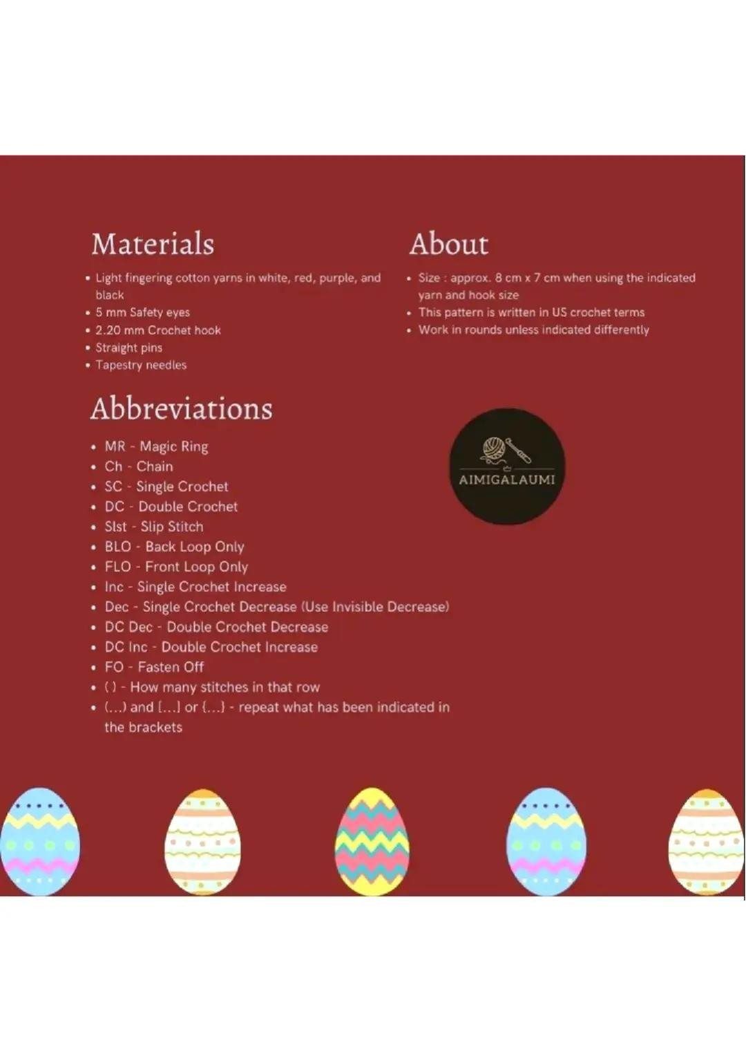 Free Crochet Pattern: Baymax in Red and Purple Egg