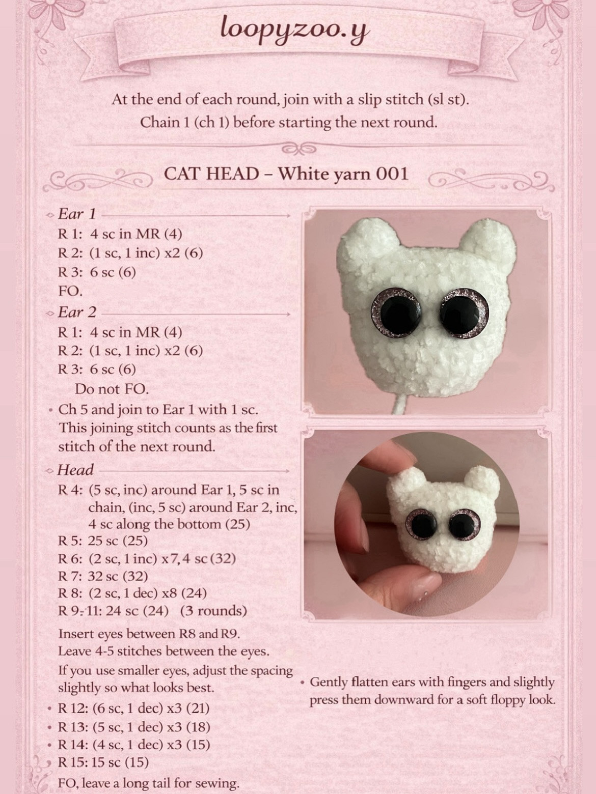 Free Crochet Pattern: Birthday Cat Cake by loopyzoo.y - Cute Amigurumi Cat on Pink Layered Cake