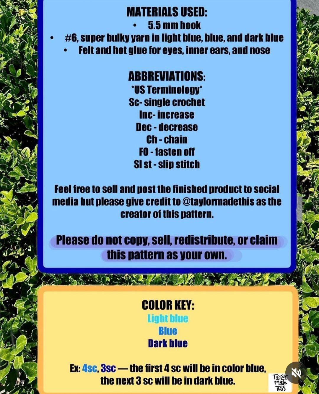 Free Crochet Pattern: Blue Cat Amigurumi Doll