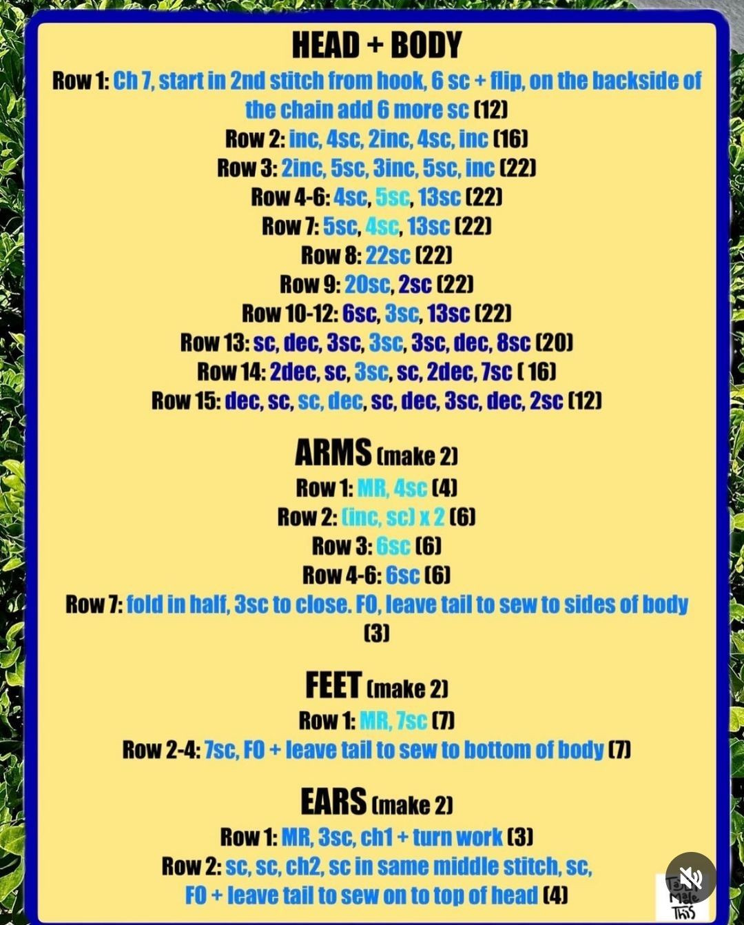 Free Crochet Pattern: Blue Cat Amigurumi Doll