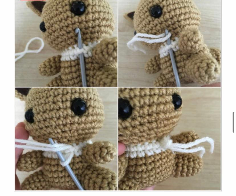 Free Crochet Pattern Chart for Brown Eevee Amigurumi Doll