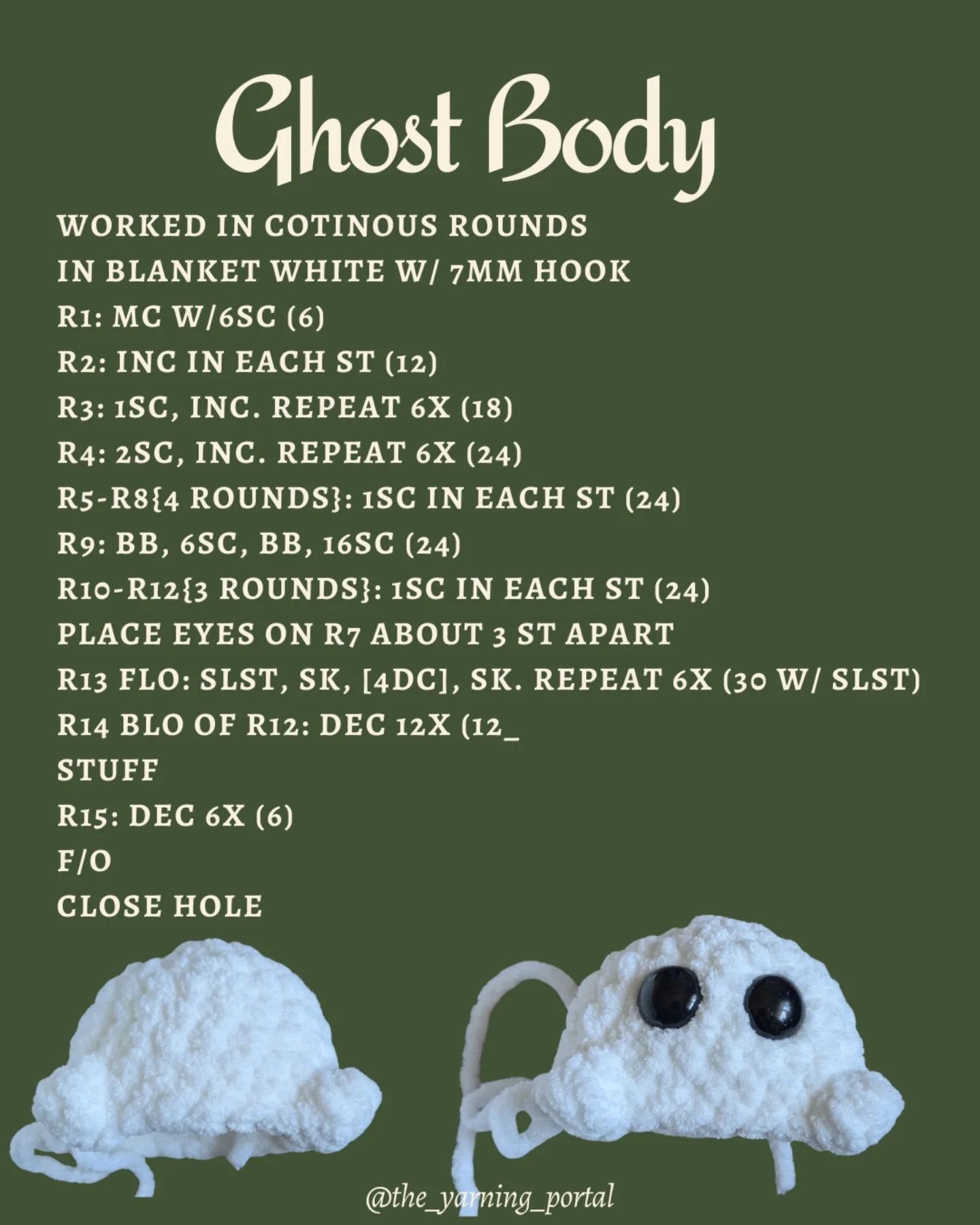 Free Crochet Pattern: Christmas Ghost Amigurumi Doll