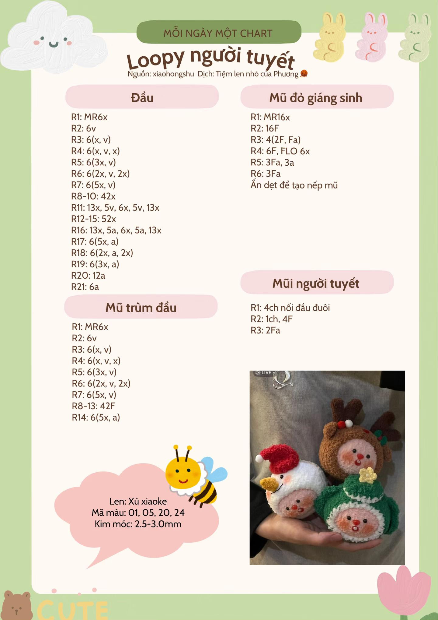 Free Crochet Pattern: Christmas Loopy Snowman, Reindeer & Tree