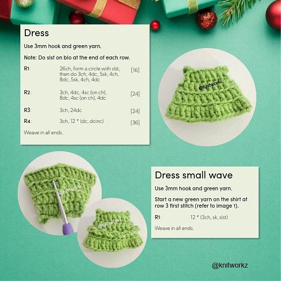 Free Crochet Pattern Christmas Tree x Labubu V4