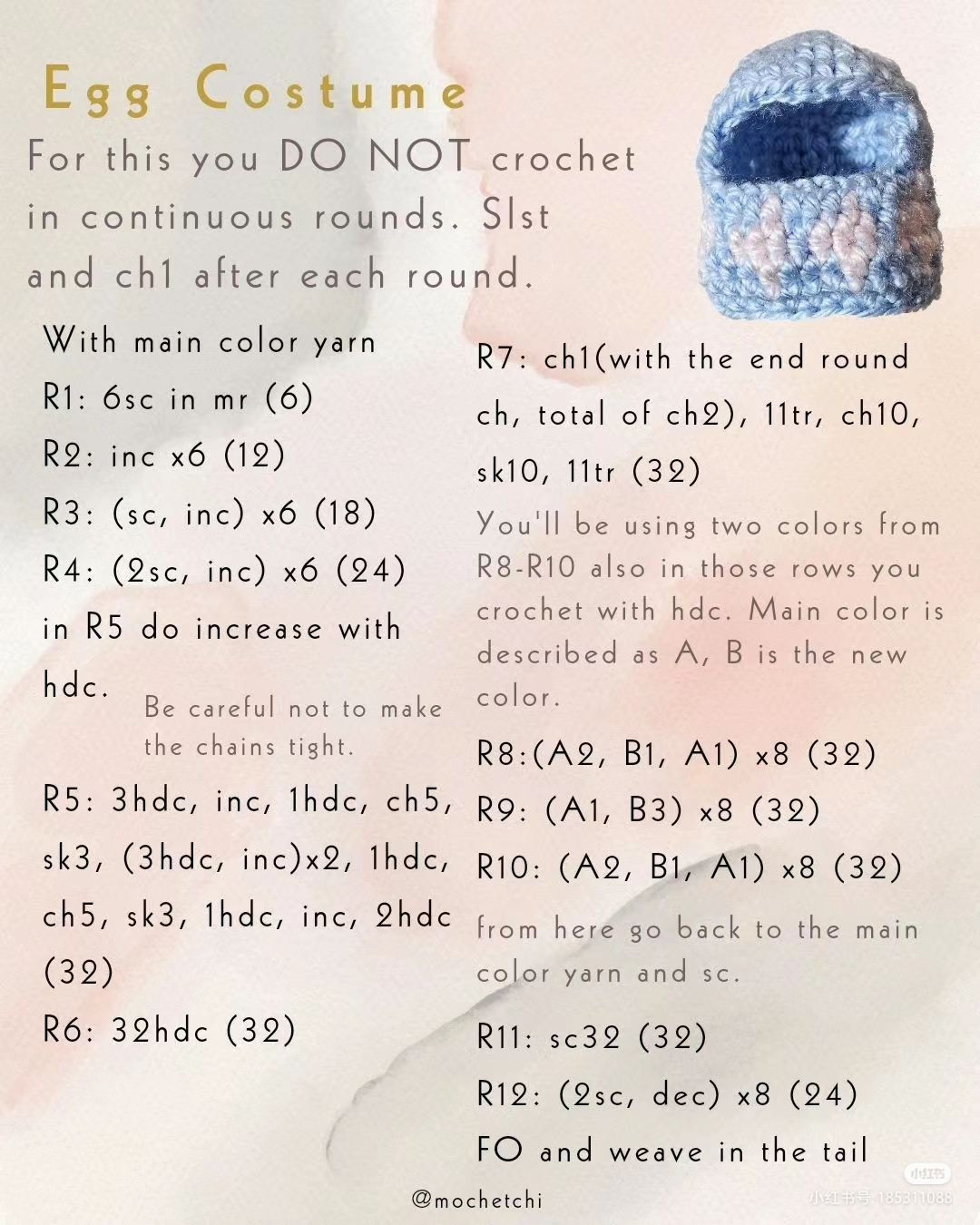 Free Crochet Pattern: Cinnamoroll & Pompompurin Easter Egg Costume