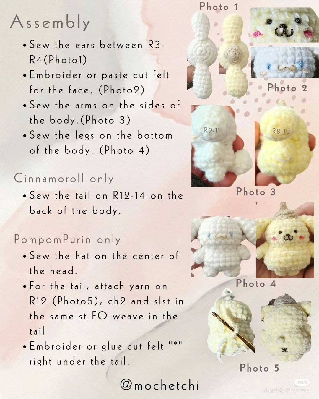 Free Crochet Pattern: Cinnamoroll & Pompompurin Easter Egg Costume