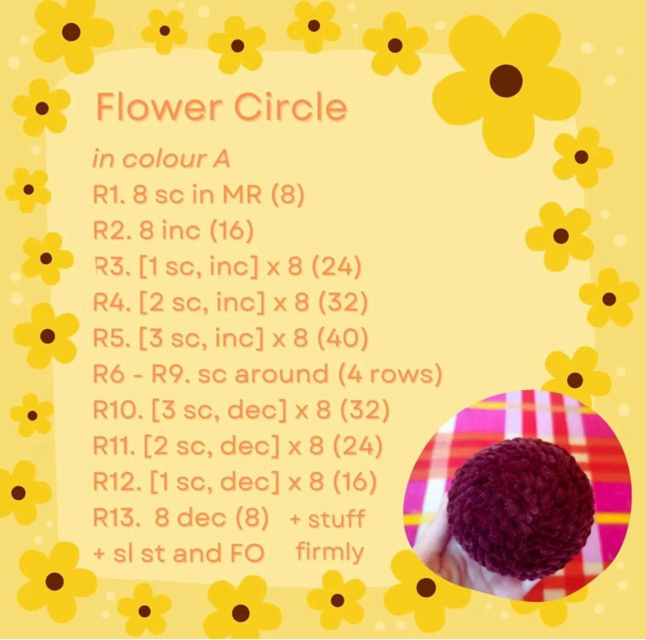 Free Crochet Pattern: Colorful Flower Plushie with Baby Soft Kiss Yarn