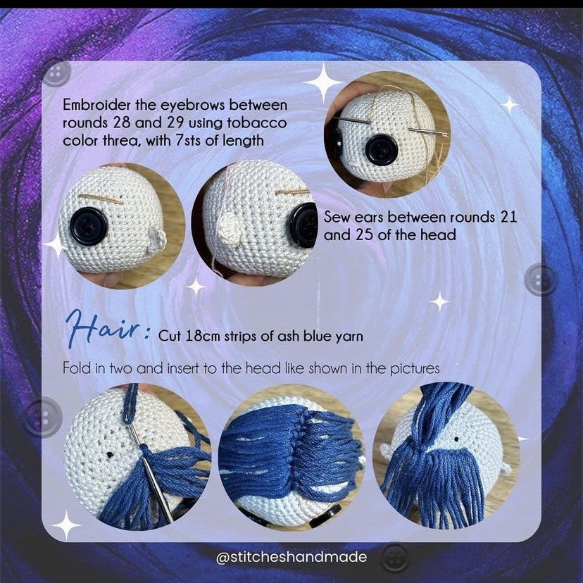 Free Crochet Pattern: Coraline Amigurumi Doll Part 1