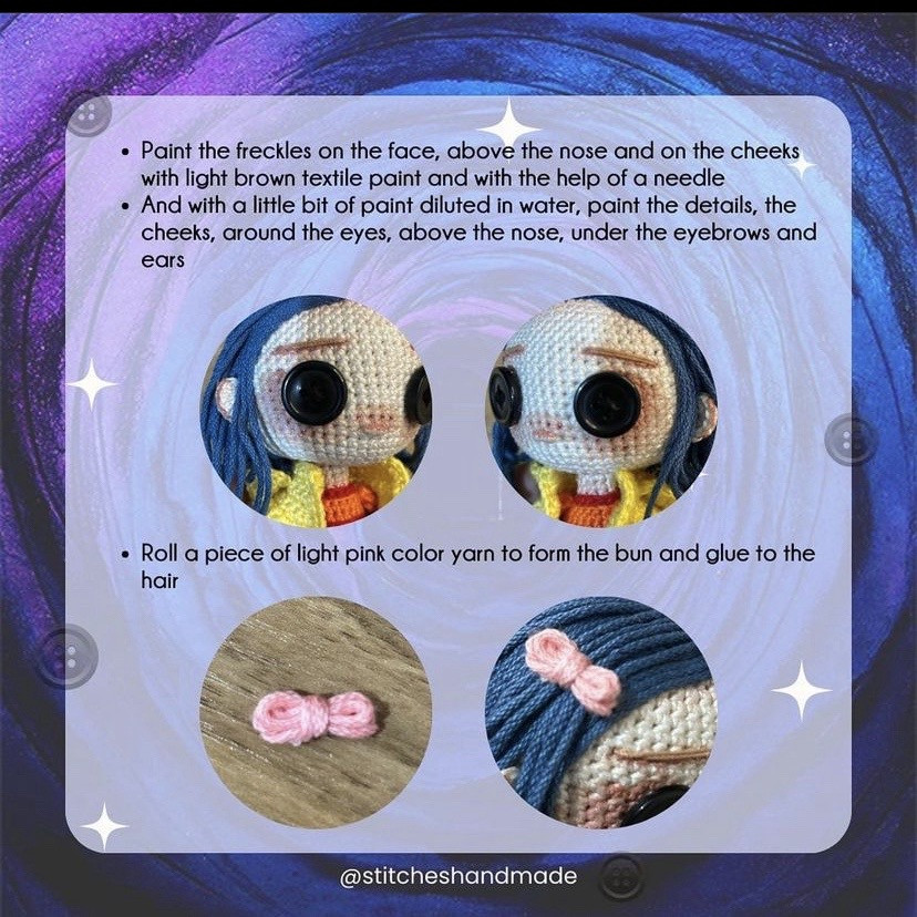 Free Crochet Pattern: Coraline Amigurumi Doll Part 1