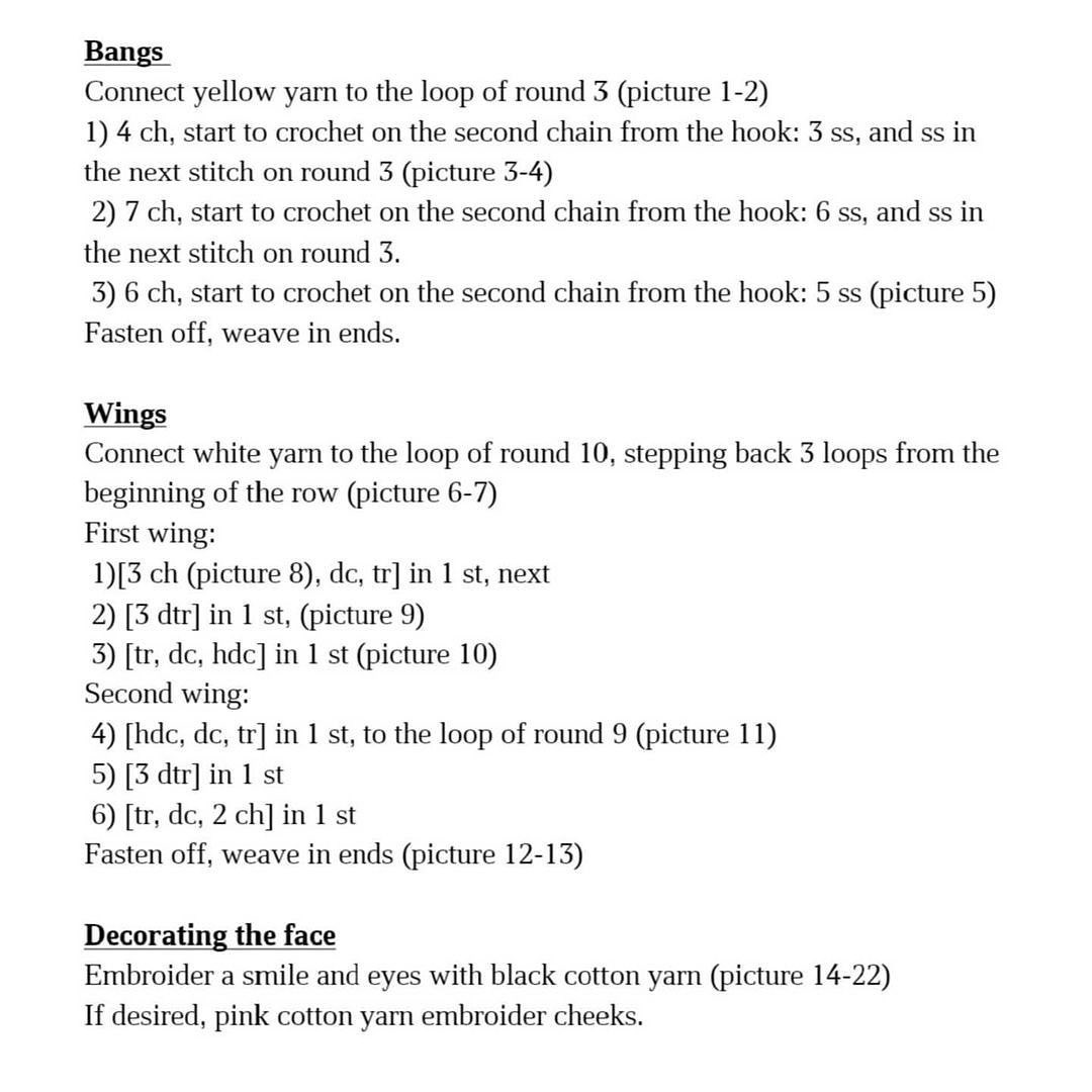 Free Crochet Pattern: Cute Amigurumi Bee with Bangs by @taty_knits