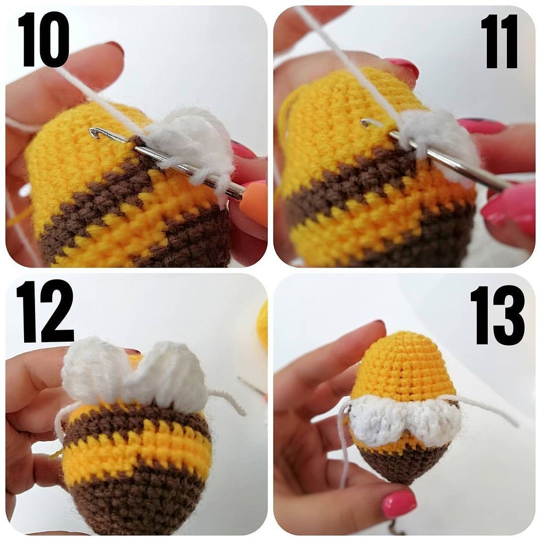 Free Crochet Pattern: Cute Amigurumi Bee with Bangs by @taty_knits