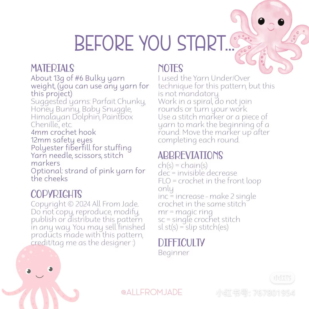 Free Crochet Pattern: Cute Baby Octopus Doll (No-Sew)