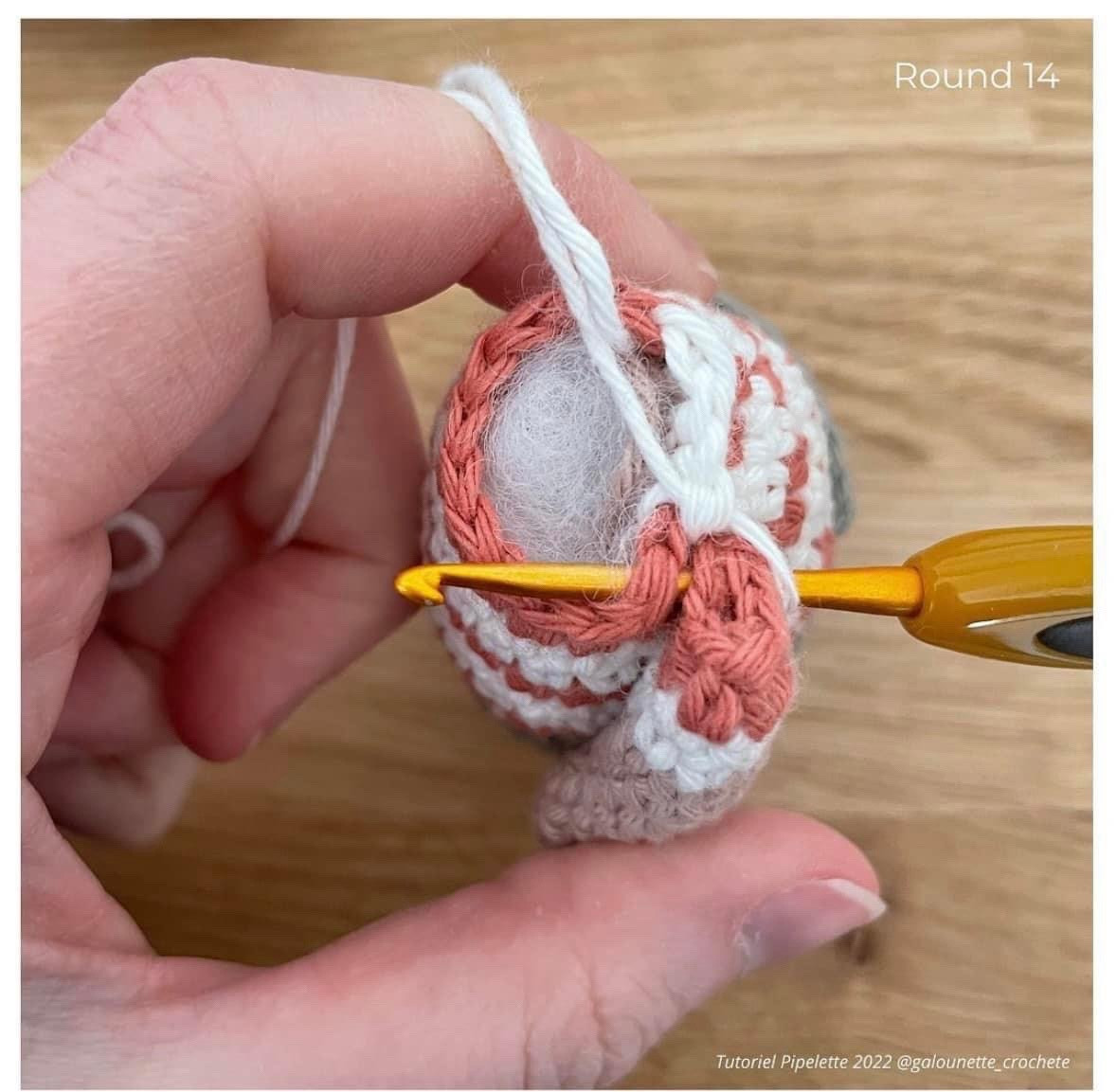 Free Crochet Pattern: Cute Beige Bunny Amigurumi with Striped Shirt