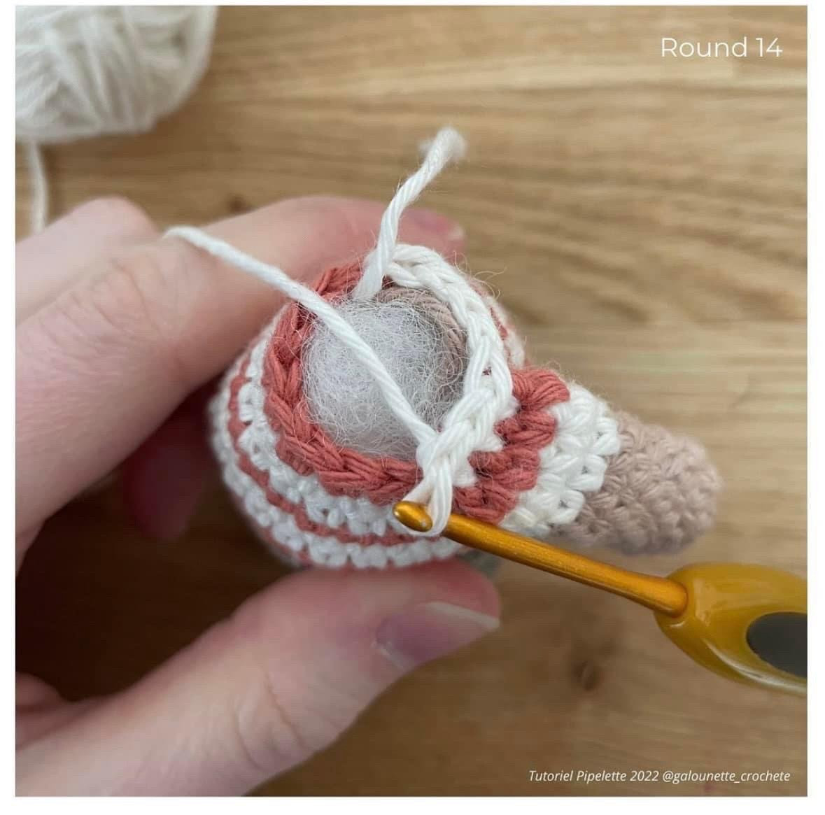 Free Crochet Pattern: Cute Beige Bunny Amigurumi with Striped Shirt