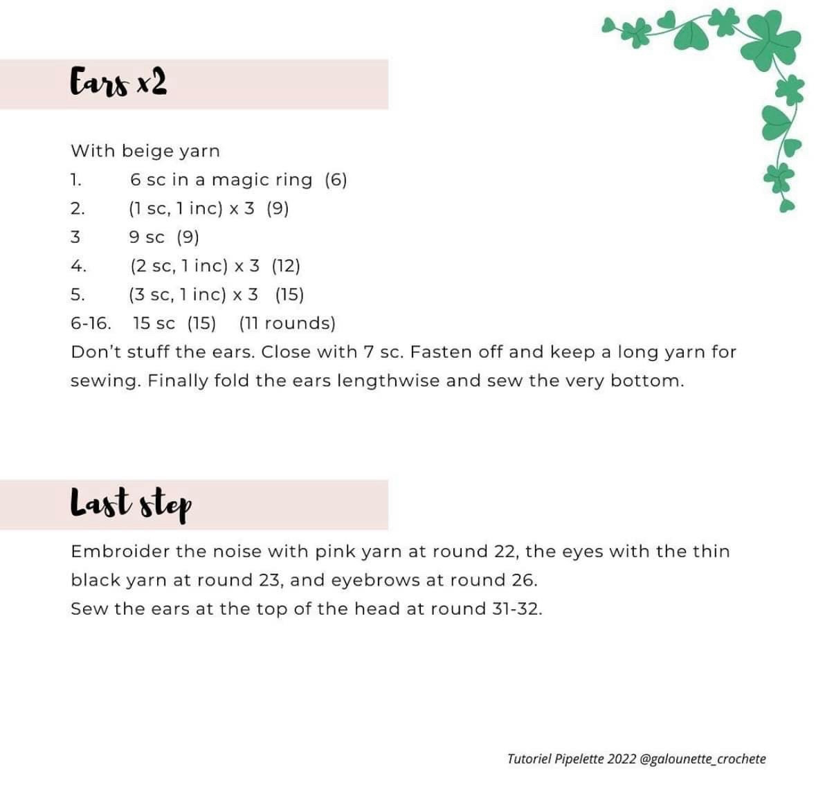 Free Crochet Pattern: Cute Beige Bunny Amigurumi with Striped Shirt