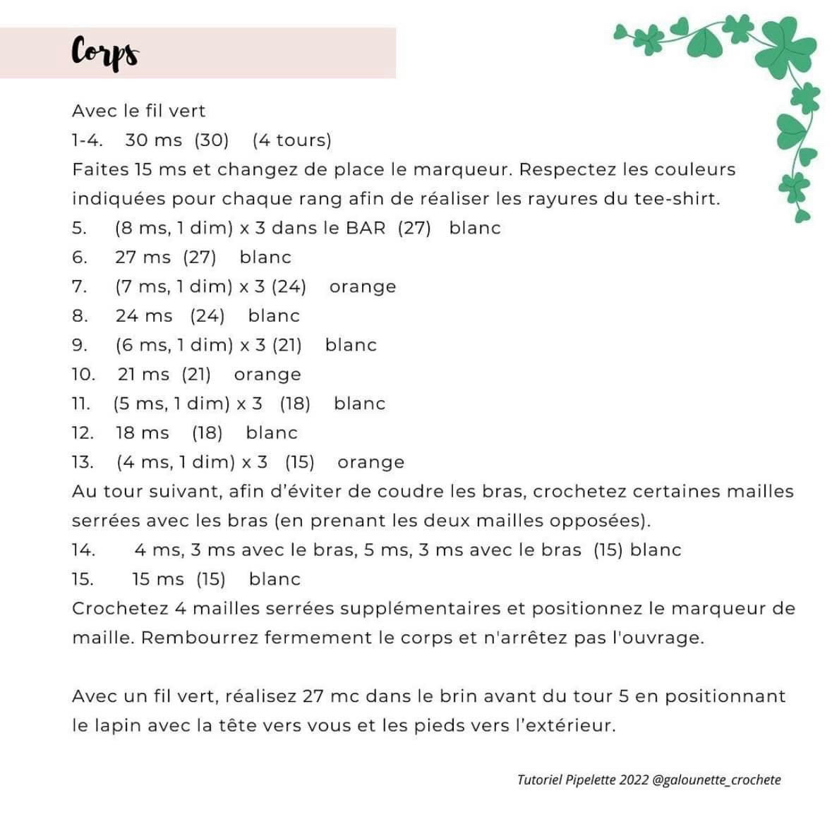 Free Crochet Pattern: Cute Beige Bunny Amigurumi with Striped Shirt