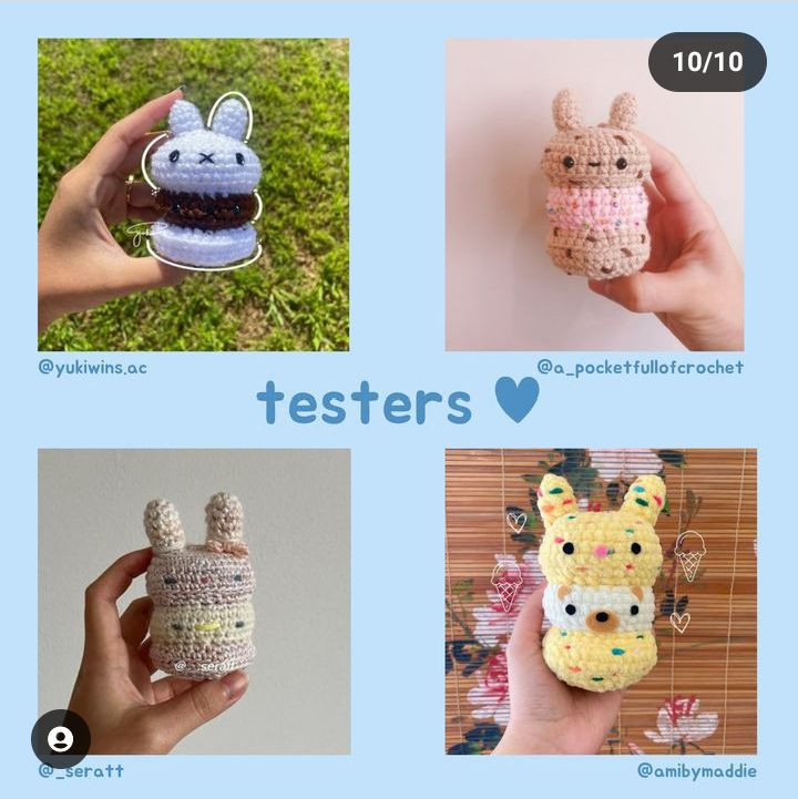 Free Crochet Pattern: Cute Bunny Eating Burger Amigurumi