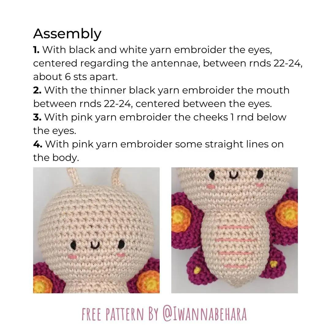 Free Crochet Pattern: Cute Butterfly Amigurumi Doll