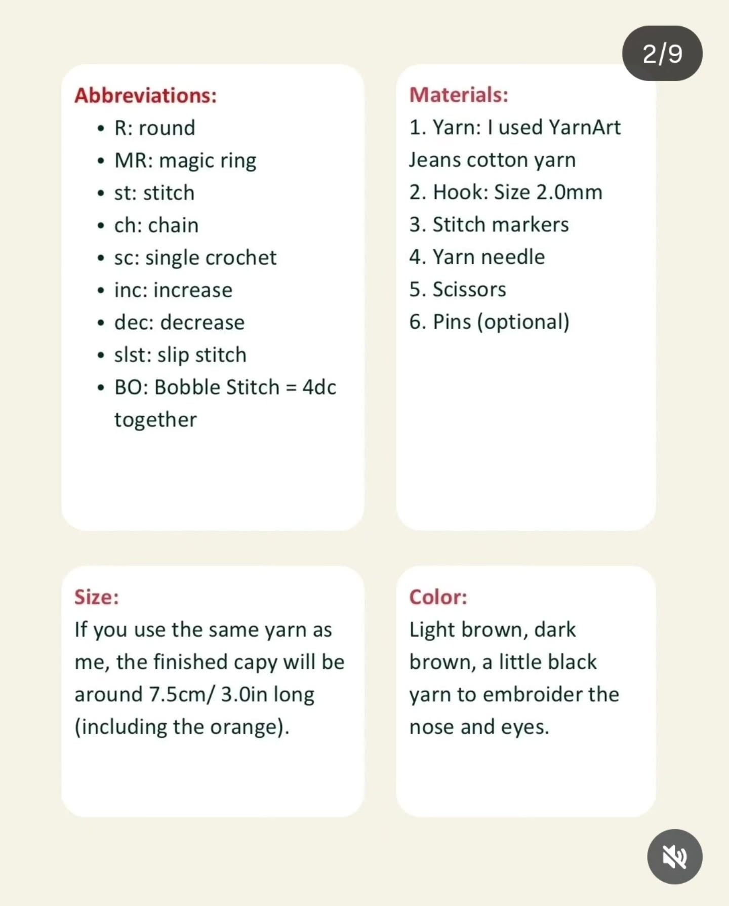 Free Crochet Pattern: Cute Capybara Amigurumi with Orange on Head