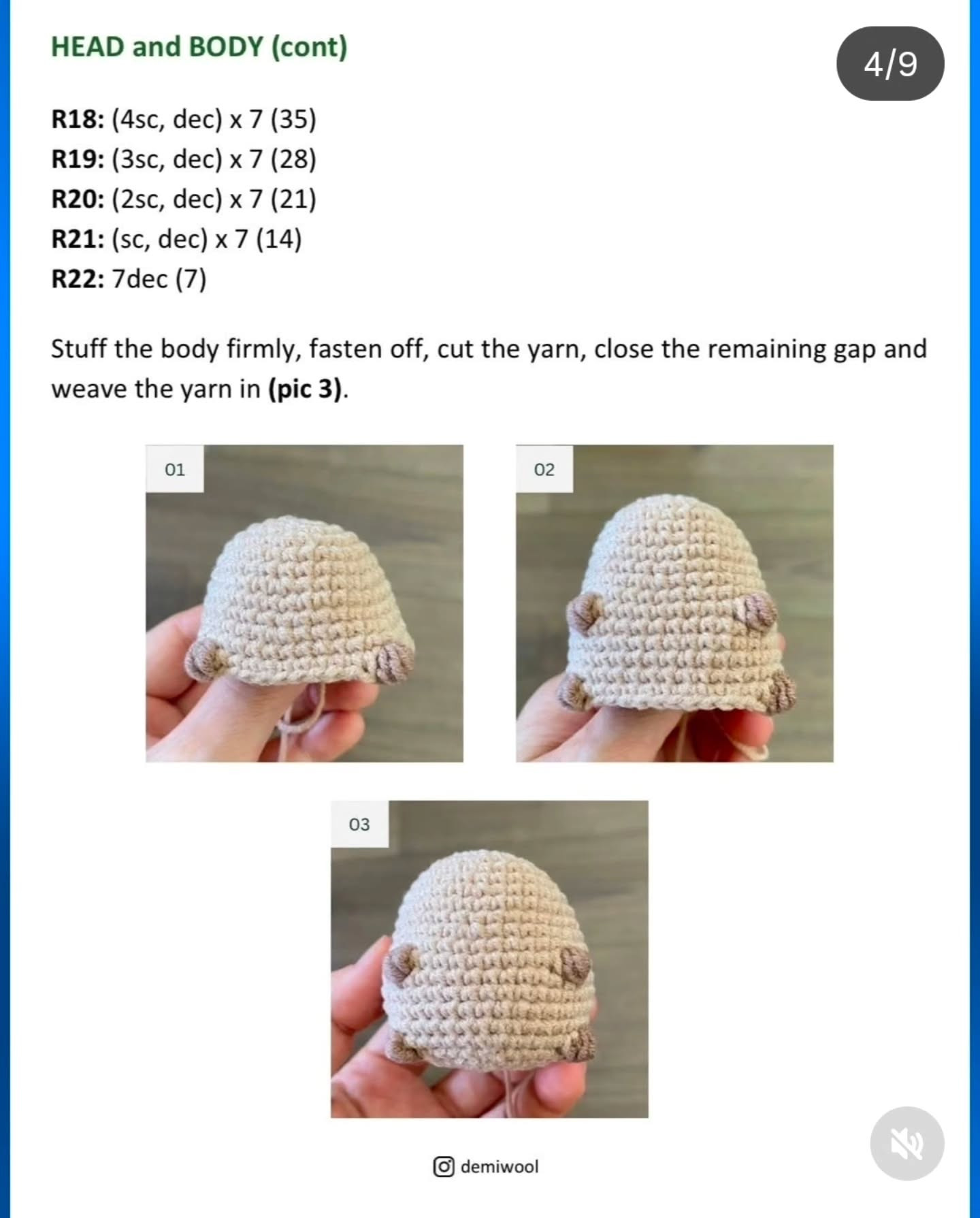 Free Crochet Pattern: Cute Capybara Amigurumi with Orange on Head