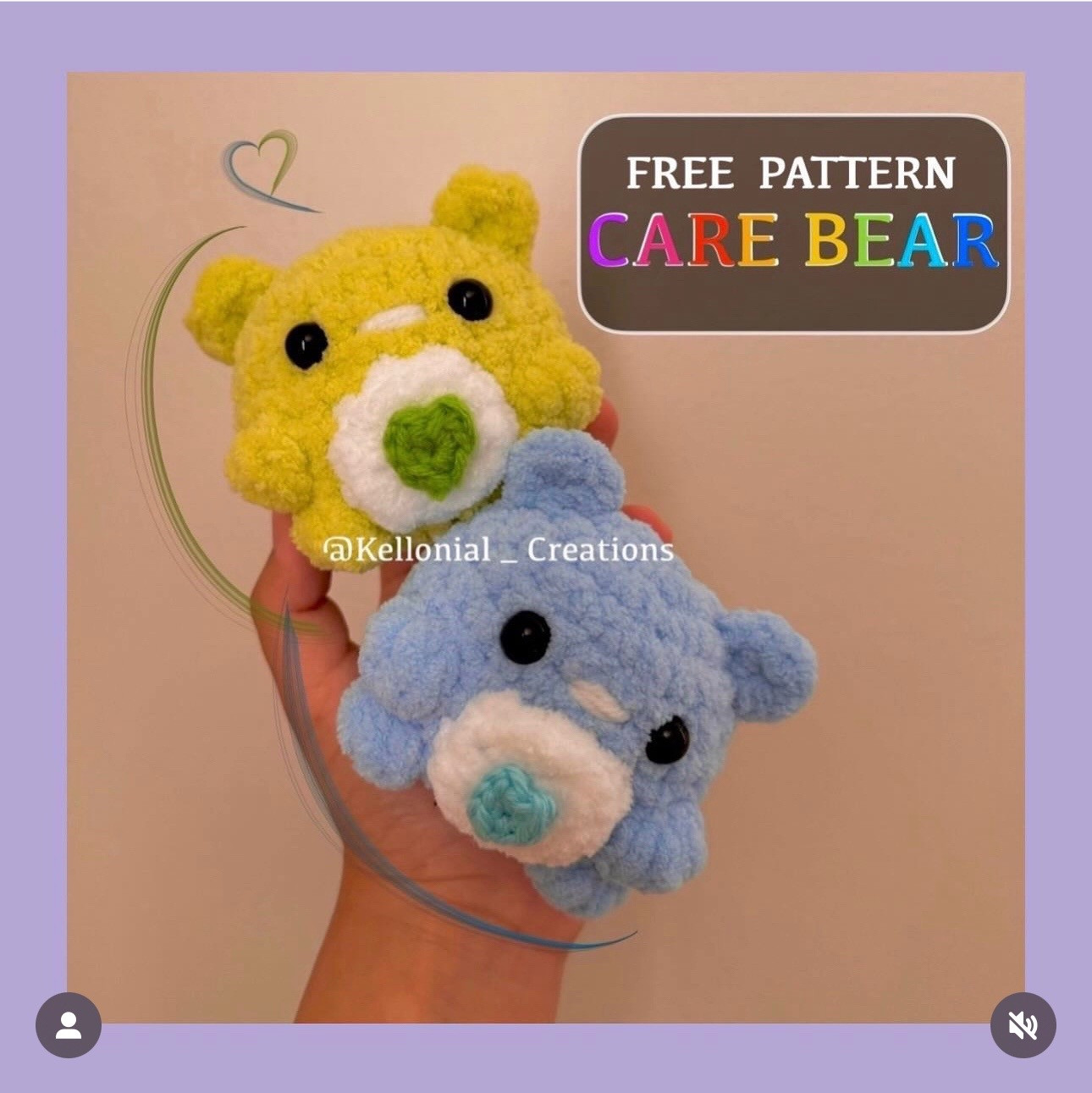 Free Crochet Pattern: Cute Care Bear Amigurumi Doll Tutorial