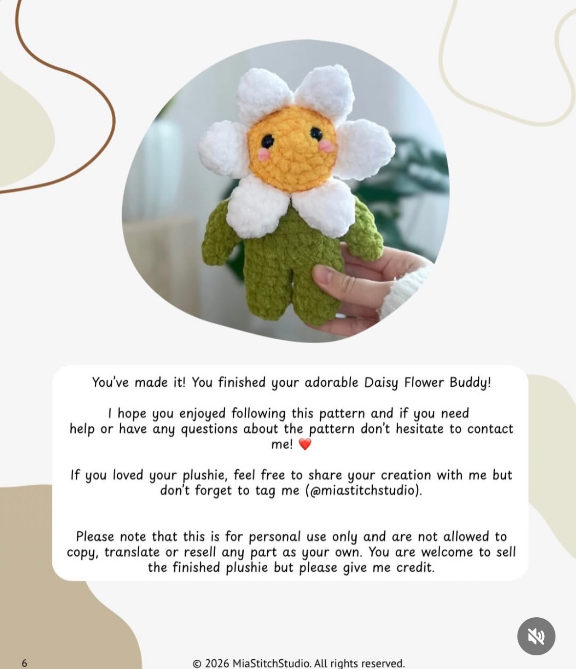 Free Crochet Pattern: Cute Daisy Flower Buddy Amigurumi with White Petals and Green Body