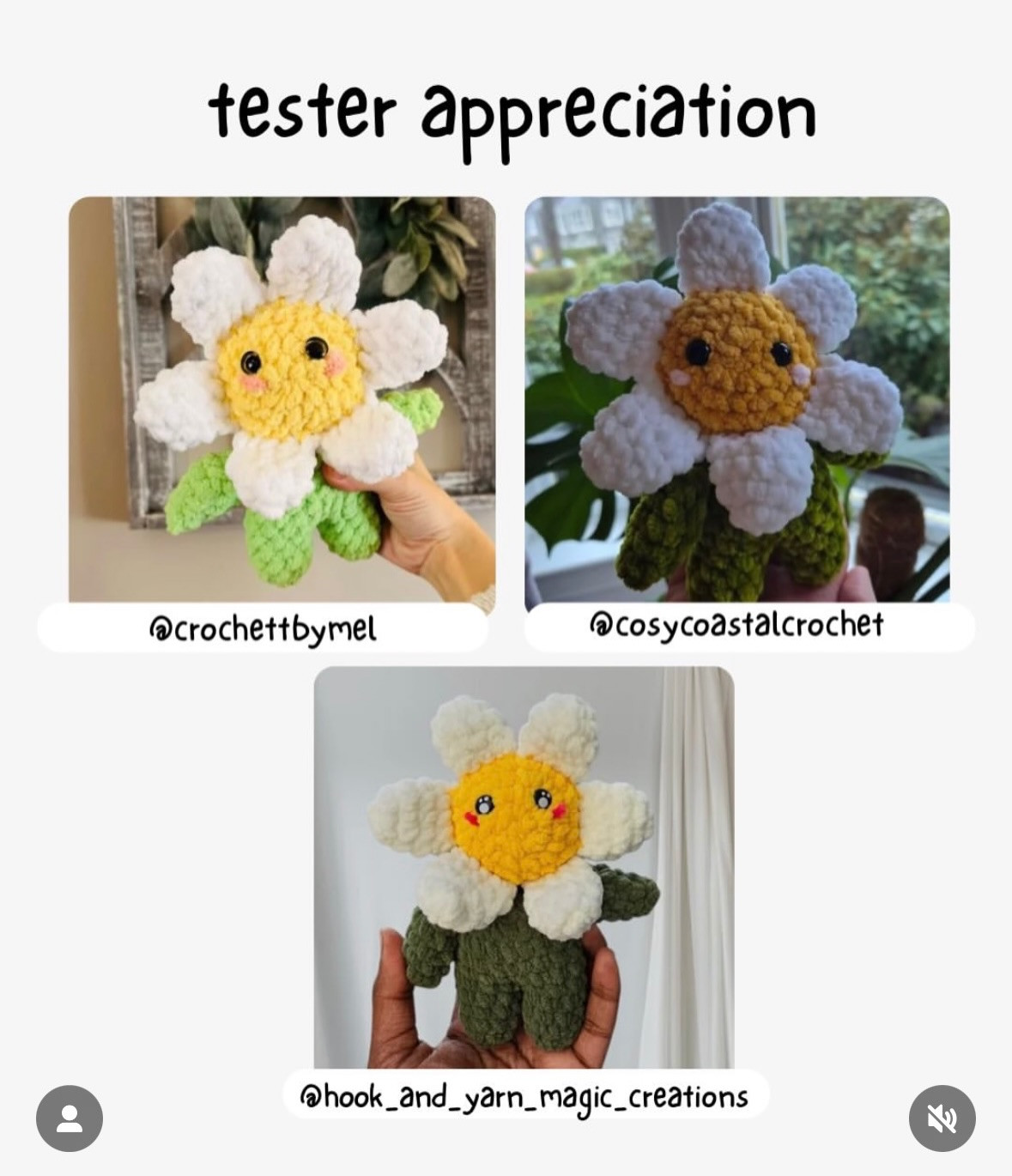 Free Crochet Pattern: Cute Daisy Flower Buddy Amigurumi with White Petals and Green Body