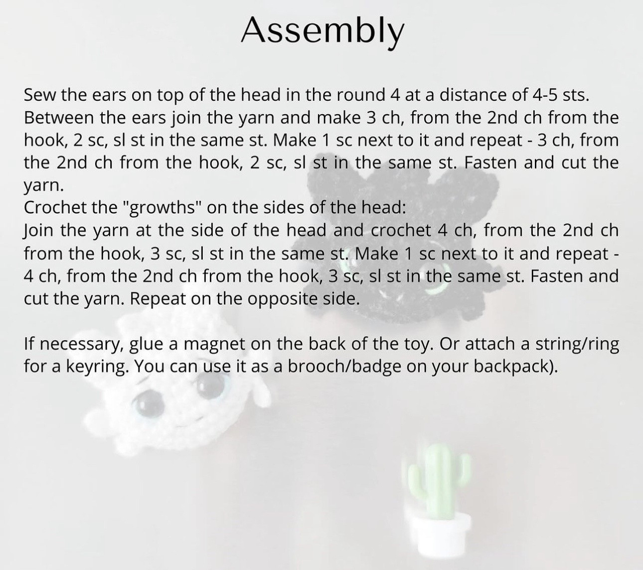 Free Crochet Pattern: Cute Dragon Amigurumi Magnet