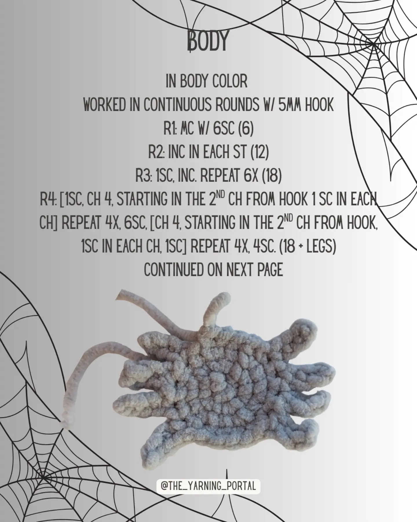 Free Crochet Pattern: Cute Gray Spider Bag Charm Amigurumi