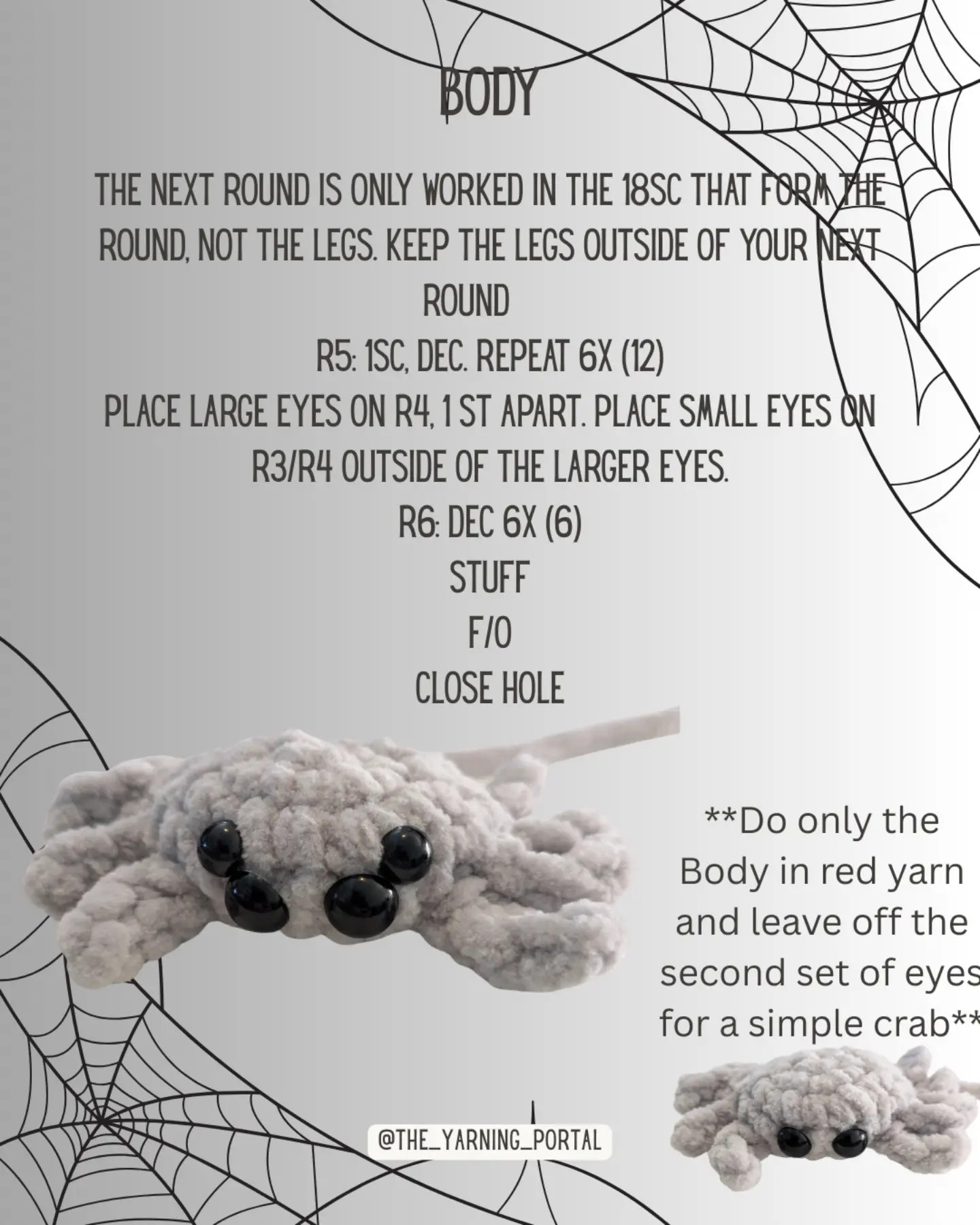Free Crochet Pattern: Cute Gray Spider Bag Charm Amigurumi