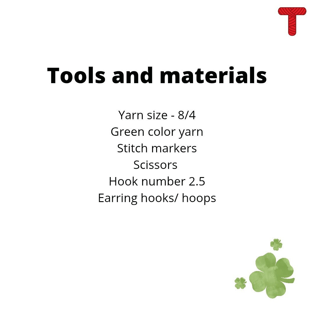 Free Crochet Pattern: Cute Green Four-Leaf Clover Earrings