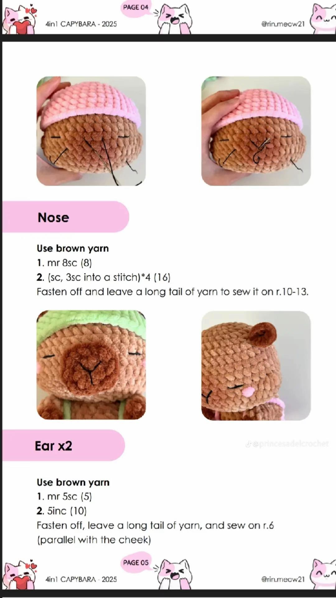 Free Crochet Pattern: Cute Pokémon Capybara Amigurumi (Pikachu, Jigglypuff, Snorlax)