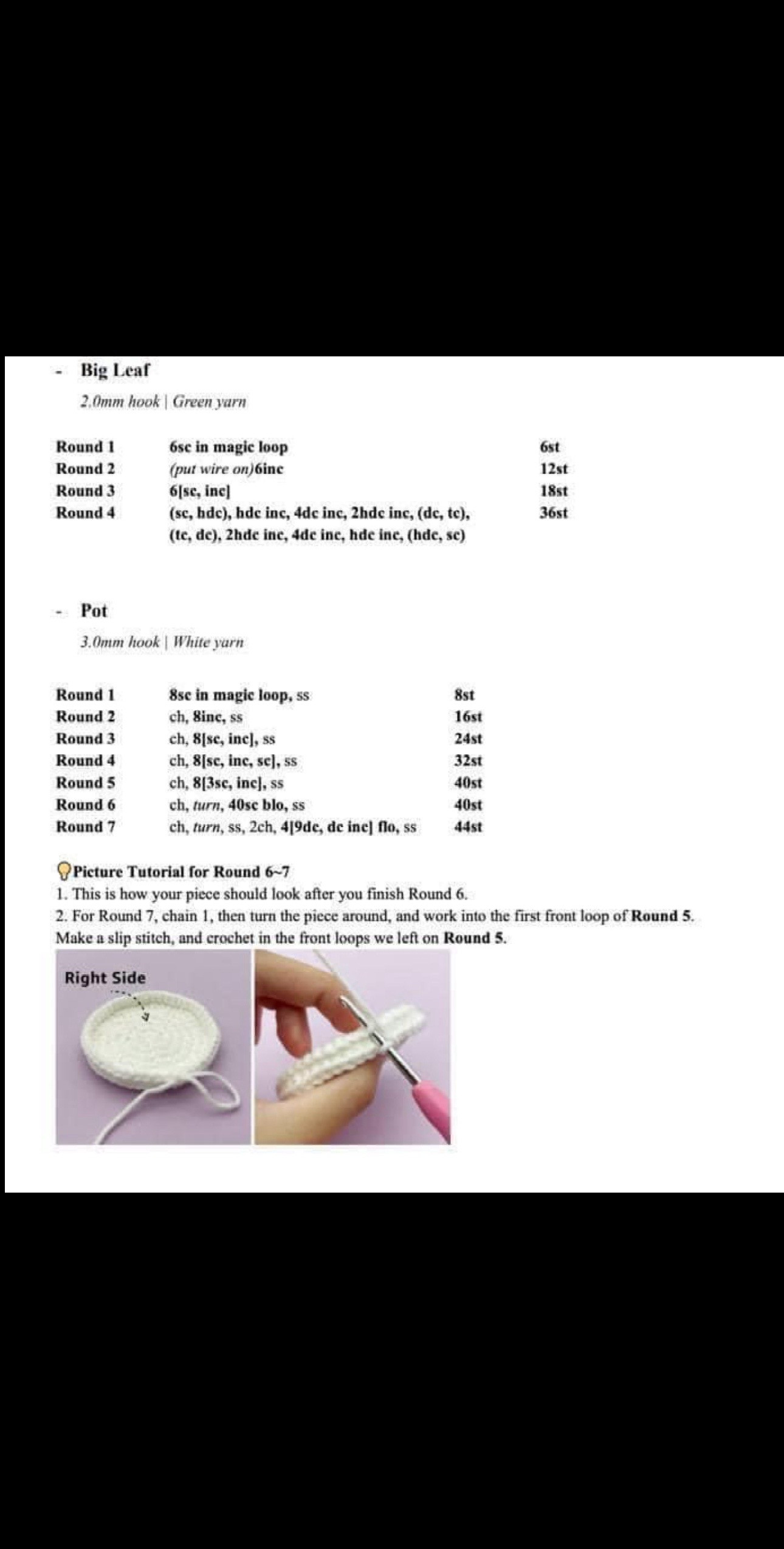 Free Crochet Pattern: Cute Sunflower in Pot with Detailed Chart and Material List