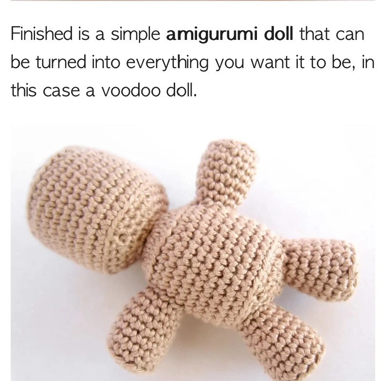 Free Crochet Pattern: Cute Voodoo Doll Amigurumi with Button Eyes
